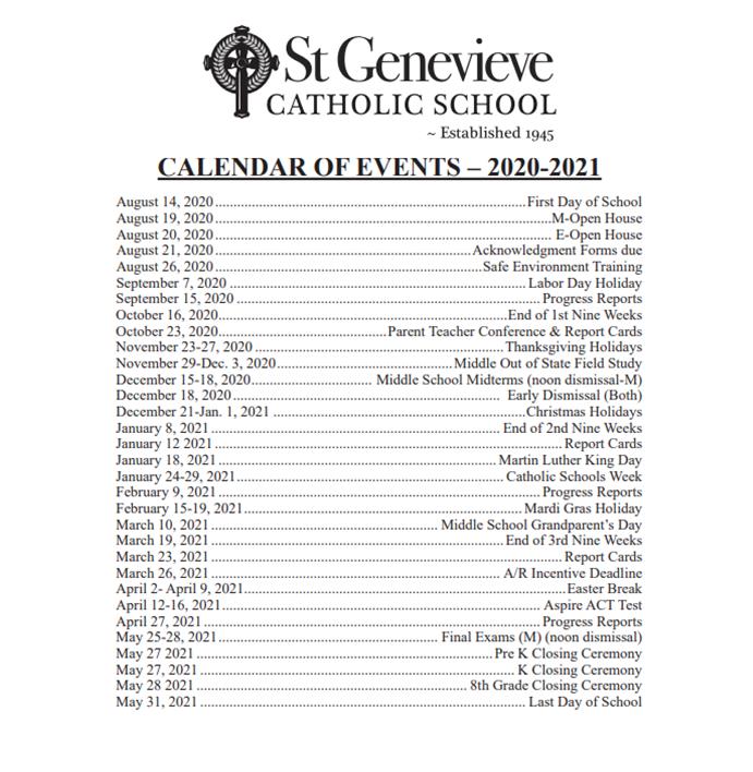 Events St. Genevieve School